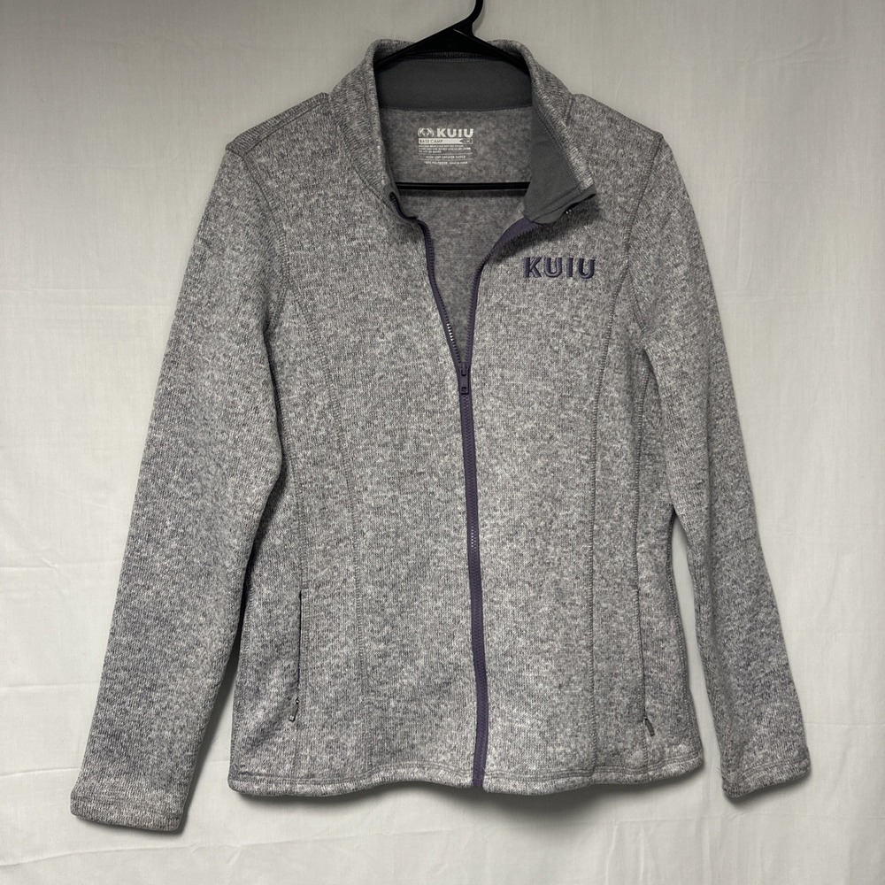 Kuiu Base Camp Sweater Fleece Jacket Womens Medium Gray Full Zip Outdoors Hiking